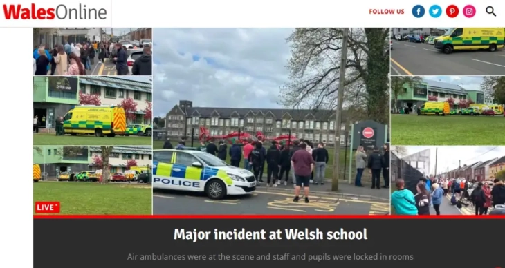 Три лица повредени во напад со нож во средно училиште во Велс