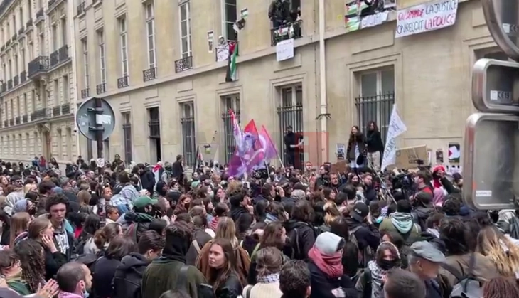 Како дел од бранот студентски пропалестински протести, во Париз студенти блокираа универзитет поради војната во Газа