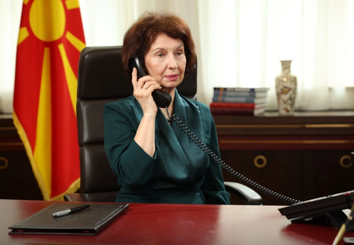 Presidentja Siljanovska Davkova realizoi bisedë telefonike me presidentin kroat Zoran Milanoviq