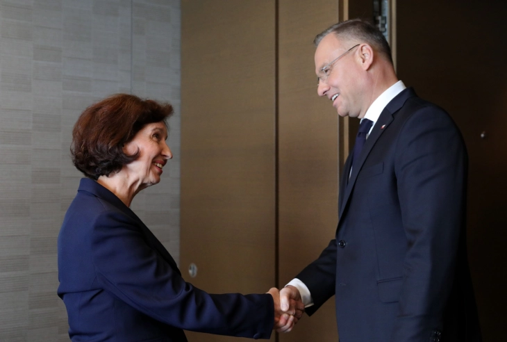 President Siljanovska Davkova meets Polish counterpart Duda at Ukraine Peace Summit