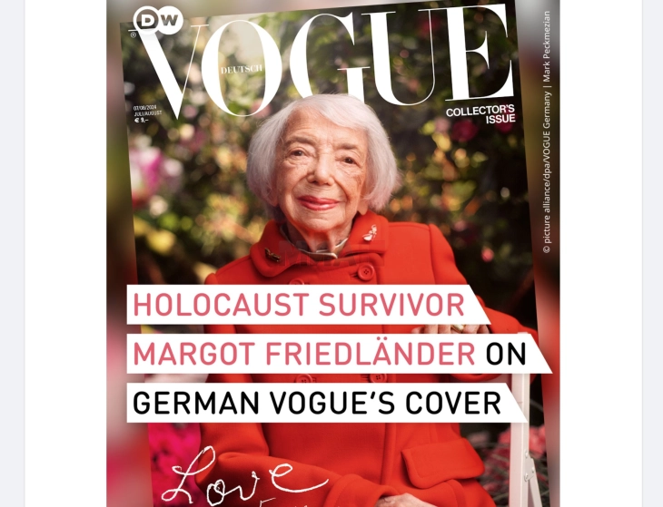 Преживеана од холокаустот на насловницата на претстојното германско издание на „Вог“