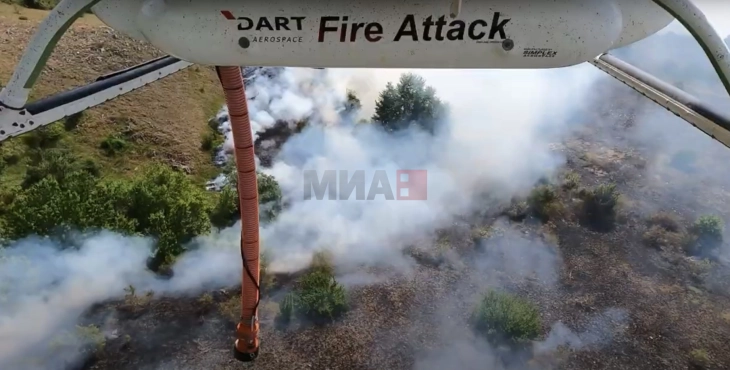 Është vënë në kontroll zjarri në rrethinën e Kërçovës   helikopteri i MPB-së ka hedhur mbi 25 tonë ujë