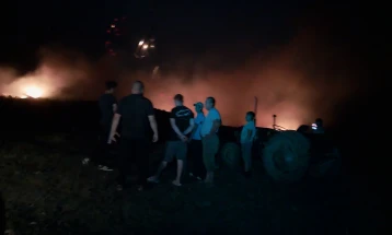 Активен пожарот на планината Серта во штипскиот регион, нема опасност по селата Драгоево и Селце