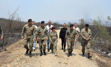Кабинет на Сиљановска Давкова: Припадниците на АРМ остануваат на терен во борба со пожарите