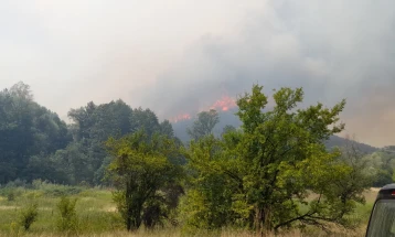 Ангелов: Селото Шивец е одбрането од пожарот, огнот сега е спроти селото но не го загрозува