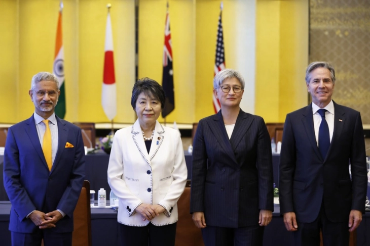 Министрите за надворешни работи на Австралија, Индија, Јапонија и САД се состанаа во Токио на разговори за поморската безбедност