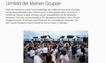 Man planning attack at Taylor Swift's Vienna concerts hails from North Macedonia