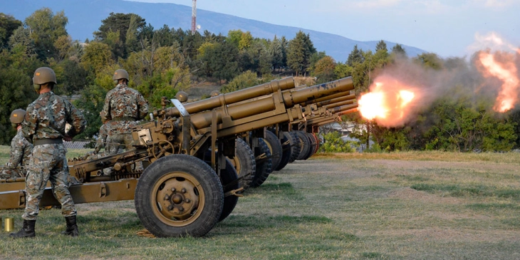 Honorary gun salute on Army Day