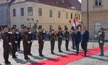 PM Mickoski in first official visit to Croatia welcomed by PM Plenkovic