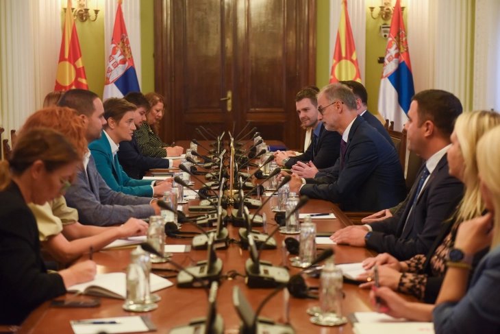 Stoiljkovikj, Nikoloski, Mucunski meet Serbian Parliament Speaker Brnabić, Trade Minister Momirović