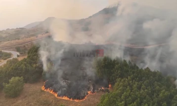 Се проширува пожарот во Мариово, периметарот на огнената линија изнесува 110 километри