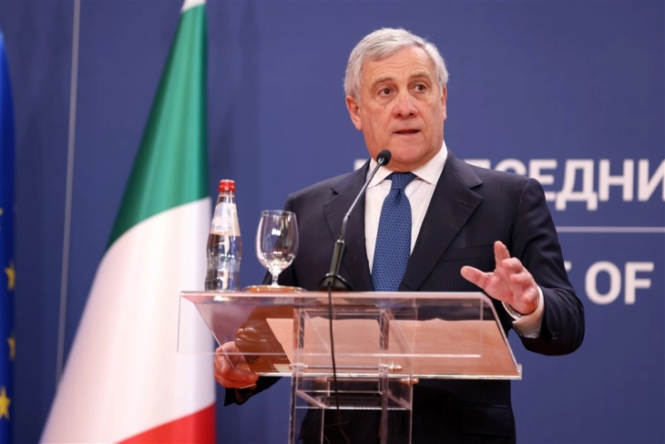 Italy's foreign minister Tajani in official visit to Skopje