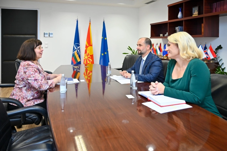 EU Minister Murtezani, Deputy Minister Trajkov meet head of Lithuania's diplomatic office in Skopje