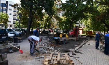 Реконструкција на паркот кој се наоѓа спроти Општина Кисела Вода