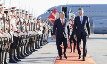 Hungarian Prime Minister arrives in Ohrid, leading a delegation of 10 ministers