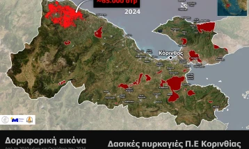 Во регионот на Коринт на Пелопонез за 14 години во пожари изгореле осум отсто од површината