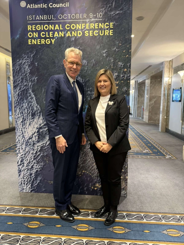 Bozhinovska, Pyatt meet on sidelines of Regional Conference on Clean and Secure Energy in Istanbul