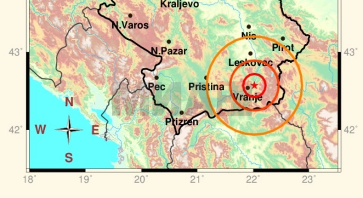 Tërmet në Vranjë, ndjehet edhe në Kumanovë