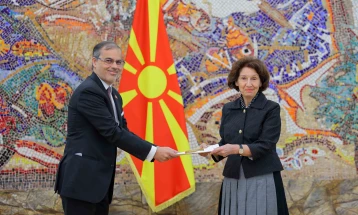 President Siljanovska Davkova receives credentials of new Portuguese Ambassador Caroço