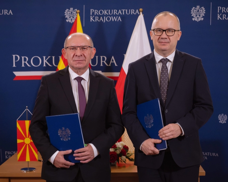 Kocevski and Bodnar sign cooperation memorandum between Public Prosecutor's Offices of North Macedonia and Poland