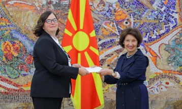 President Siljanovska Davkova receives credentials of new Canadian Ambassador Michelle Cameron