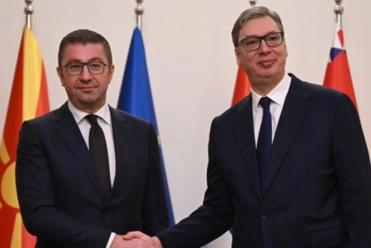 Vučić and Mickoski discuss economic and infrastructure projects, focus on Budapest-Belgrade-Skopje-Athens railway