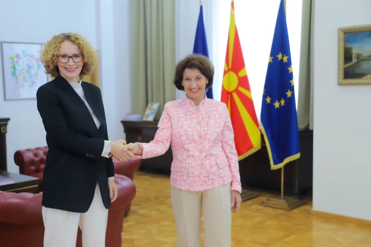 President Siljanovska Davkova congratulates incoming NATO Deputy Secretary General Shekerinska