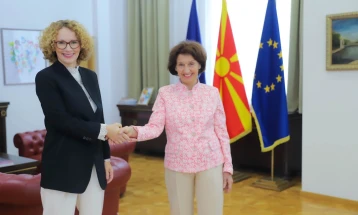 President Siljanovska Davkova congratulates incoming NATO Deputy Secretary General Shekerinska