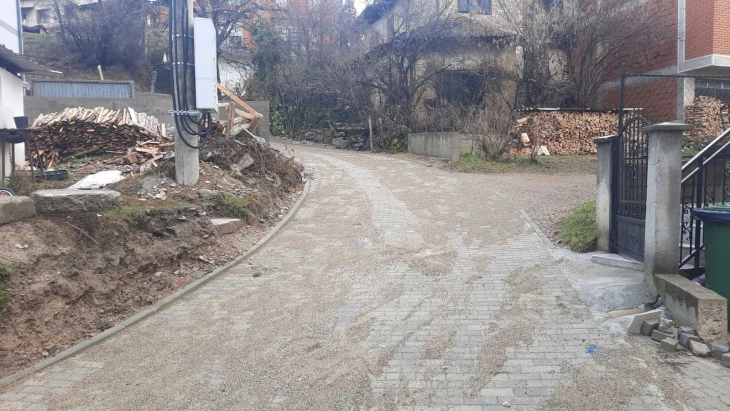 Berovo's Kocho Racin St, Dedo Iljo Maleshevski St connected by new bike lane, sidewalk