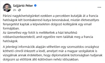 Сијарто: Унгарската амбасада во Париз доби закана за бомба