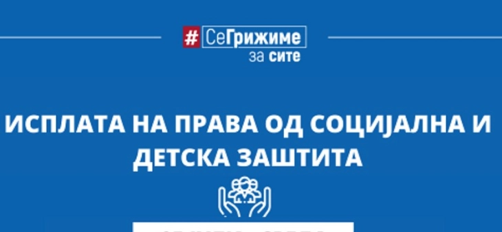 Во тек е исплатата на правата од социјална и детска заштита за декември 2024 година