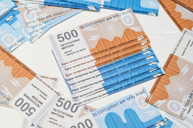 Герила акција за антикорупција на Либерален институт Скопје