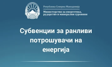 Во тек е пријавувањето за финансиска поддршка од 1.000 денари месечно за електрична енергија – рокот до 19 април