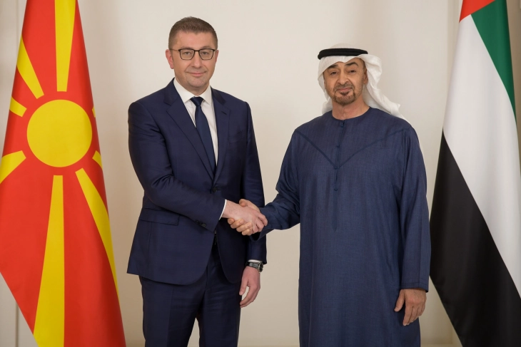 PM Mickoski meets UAE President Sheikh Mohamed bin Zayed Al Nahyan