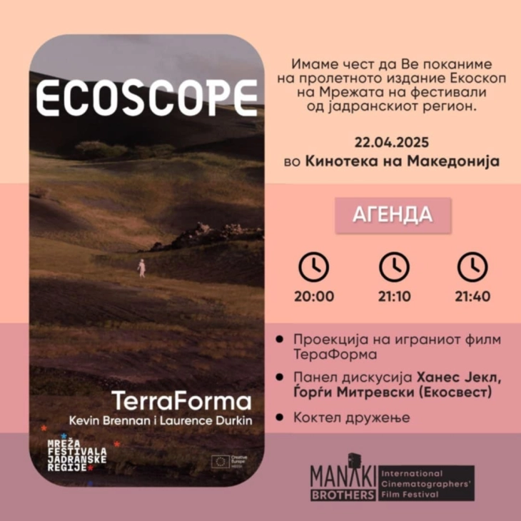 Бесплатна проекција на пролетното издание „Ecoscop“ на Мрежата на фестивали од јадранскиот регион