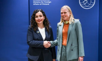 Osmani takoi ministren Valtonen: E falënderova për mbështetjen e fuqishme të Finlandës