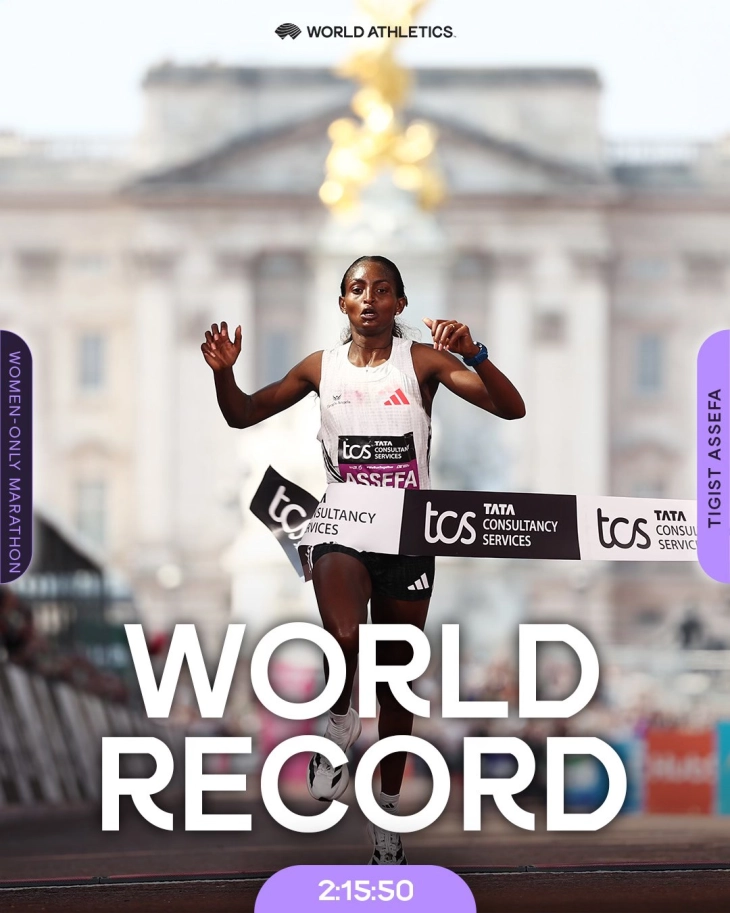 Асефа постави светски рекорд на женскиот маратон во Лондон