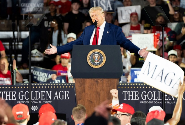 US President Trump hails first 100 days back in office