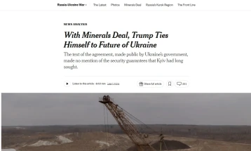 „Њујорк тајмс“: САД и Украина потпишаа договор за ресурси без долгорочни безбедносни гаранции