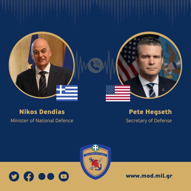 Дендиас и Хегсет телефонски разговарале за билатералните, регионалните и меѓународните безбедносни теми