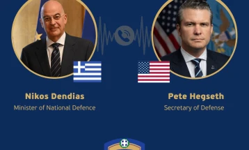 Дендиас и Хегсет телефонски разговарале за билатералните, регионалните и меѓународните безбедносни теми