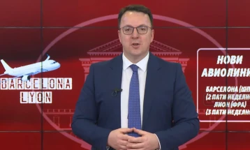 Nikolloski: Maqedonia dhe Shkupi në hartën ajrore të Barcelonës dhe Lionit, politikat qeveritare siguruan dhjetëra destinacione të reja