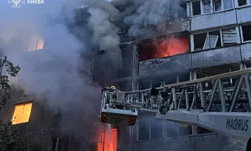 Kiev authorities say at least two dead as drone debris hit city