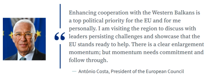 Antonio Koshta fillon vizitën e tij në Ballkanin Perëndimor, më 15 maj në Shkup dhe Tiranë