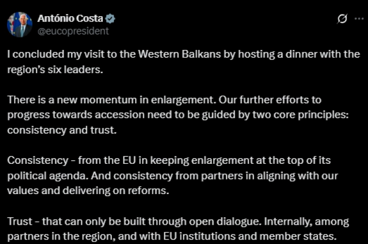 Кошта во Тирана излезе со нов моментум за проширувањето на Европската унија - доследност и доверба