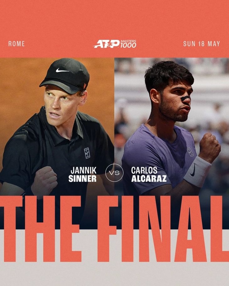 Синер и Алкараз во финалето во Рим