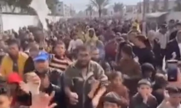 Стотици демонстранти протестираа против Хамас во Кан Јунис, на југот од Појасот Газа