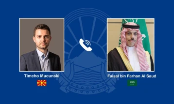 Bisedë telefonike Mucunski - princi Fajsal bin Farhan Al Saud: Angazhimi i përbashkët për avancim të marrëdhënieve bilaterale, hap konkret për hapje të ambasadës rezidente në Riad