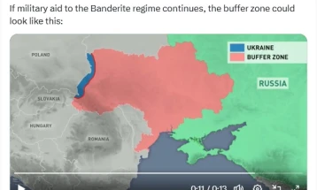 Медведев објави карта: „Безбедносна зона“ под руска контрола што ја покрива речиси цела Украина