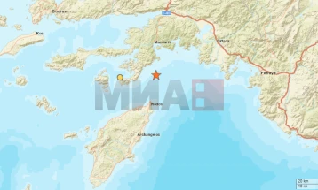 Земјотрес со јачина од 5,8 степени меѓу грчкиот остров Родос и турското крајбрежје